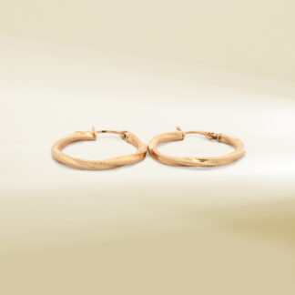 18K Yellow Gold Twisted Hoop Earrings