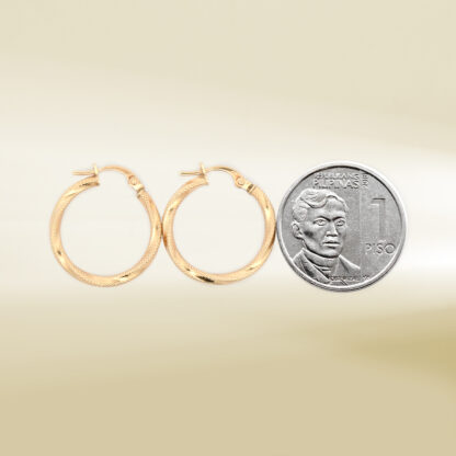 18K Yellow Gold Twisted Hoop Earrings - Image 2