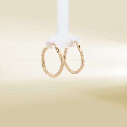 18K Yellow Gold Twisted Hoop Earrings - Image 4