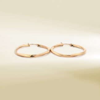 18K Yellow Gold Twisted Hoop Earrings
