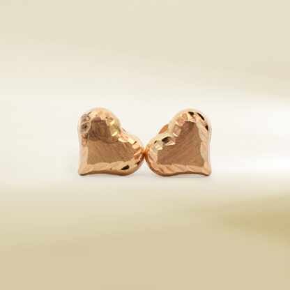 18K Yellow Gold Heart Design Earrings