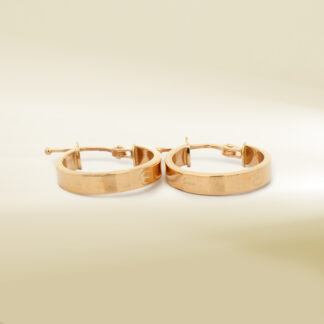 18K Yellow Gold Brand-Inspired Hoop Design Earrings