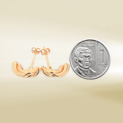 18K Yellow Gold Half Hoop Earrings - Image 2