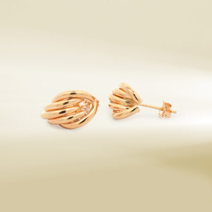 18K Yellow Gold Half Hoop Earrings - Image 3