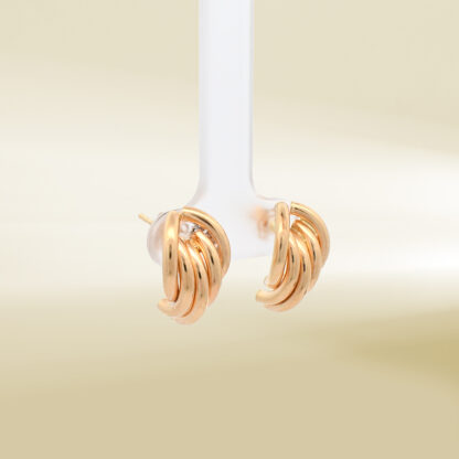 18K Yellow Gold Half Hoop Earrings - Image 4
