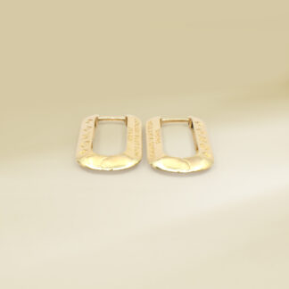 18K Yellow Gold Brand Inspired U Shaped Earrings