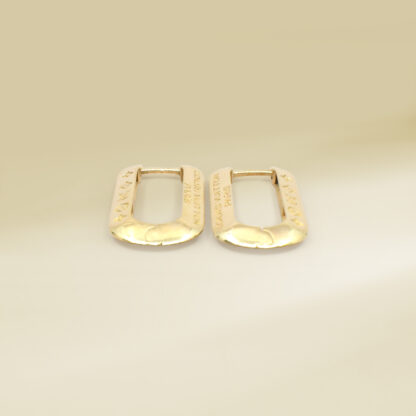 18K Yellow Gold Brand Inspired U Shaped Earrings