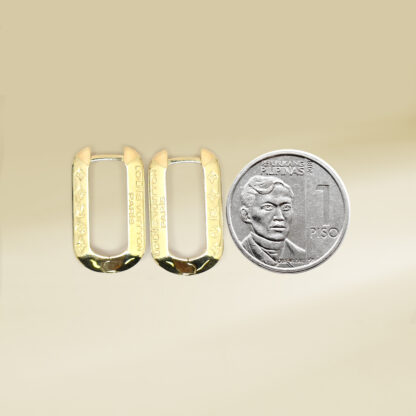 18K Yellow Gold Brand Inspired U Shaped Earrings - Image 2