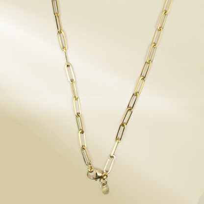 18K Yellow Gold Paperclip Chain Necklace