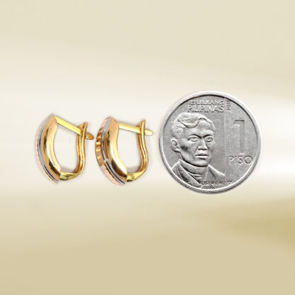 18K Tri-Color Earrings - Image 2
