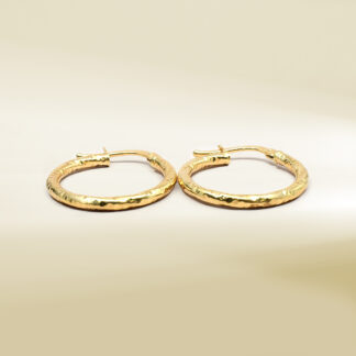 18K Yellow Gold Hoop Design Earrings