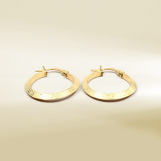 18K Yellow Gold Hoop Design Earrings