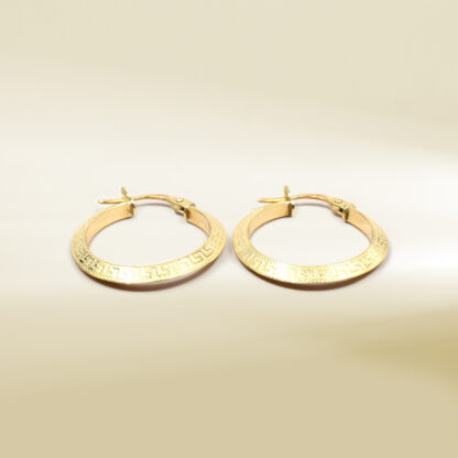 18K Yellow Gold Hoop Design Earrings