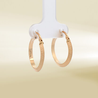 18K Yellow Gold Hoop Design Earrings - Image 4