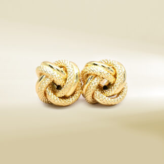 18K Yellow Gold Knot Design Earrings