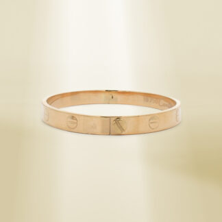 18K Yellow Gold Brand-Inspired Screw Type Bangle