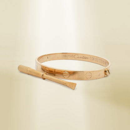 18K Yellow Gold Brand-Inspired Screw Type Bangle - Image 2