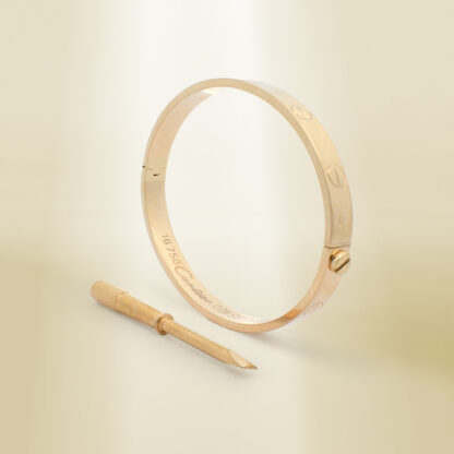 18K Yellow Gold Brand-Inspired Screw Type Bangle - Image 3