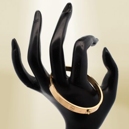 18K Yellow Gold Brand-Inspired Screw Type Bangle - Image 4