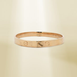 18K Yellow Gold Brand-Inspired Screw Type Bangle