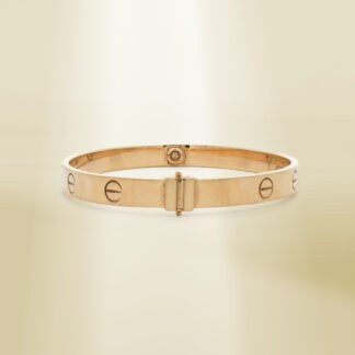 18K Yellow Gold Brand-Inspired Screw Type Bangle