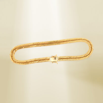 18K Yellow Gold Curb Chain Bracelet - Image 3