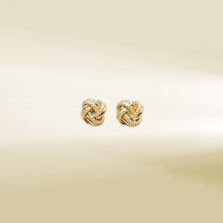 18K Yellow Gold Knot Design Earrings