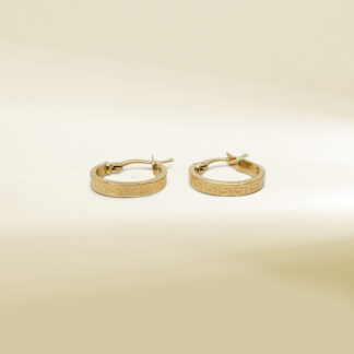 18K Yellow Gold Brand-Inspired Hoop Earrings