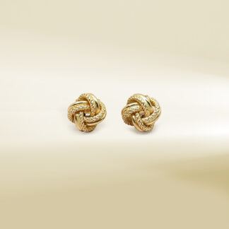 18K Yellow Gold Knot Design Earrings