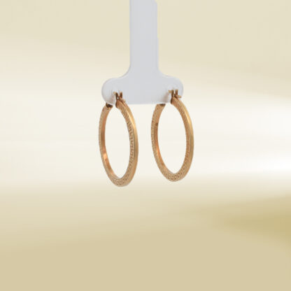 18K Yellow Gold Brand-Inspired Hoop Earrings - Image 4