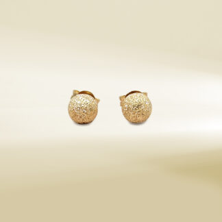 18K Yellow Gold Ball Design Earrings