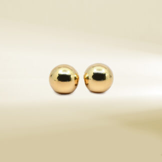 18K Yellow Gold Ball Design Earrings