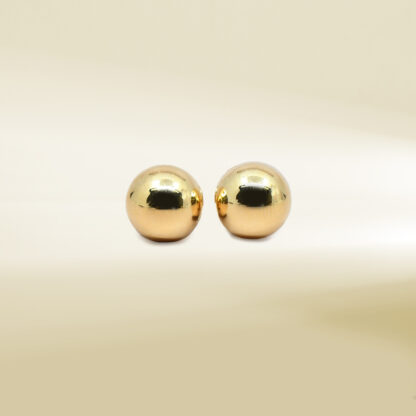 18K Yellow Gold Ball Design Earrings