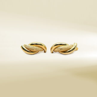 18K Yellow Gold Half Hoop Earrings