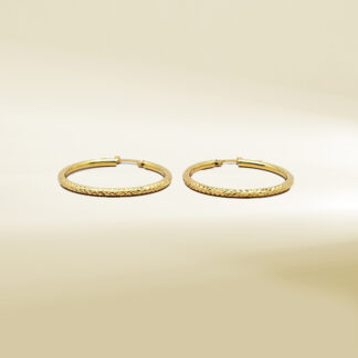 18K Yellow Gold Hoop Earrings