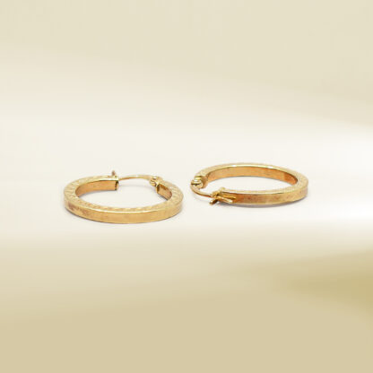 18K Yellow Gold Hoop Earrings - Image 3