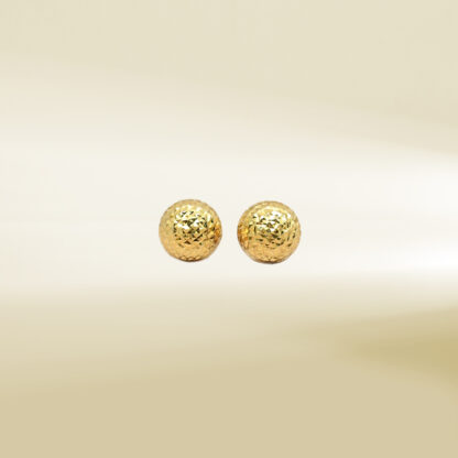 18K Yellow Gold Half Ball Design Earrings