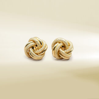 18K Yellow Gold Knot Design Earrings