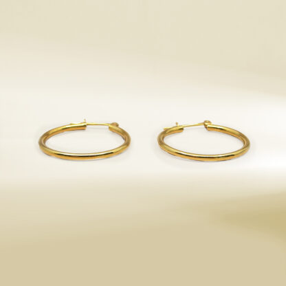 18K Yellow Gold Hoop Earrings