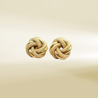 18K Yellow Gold Knot Design Earrings