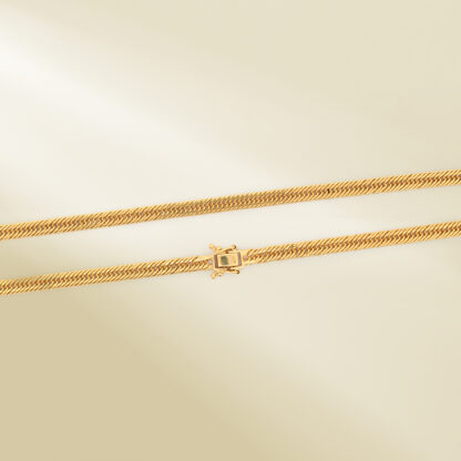 18K Yellow Gold Curb Chain Necklace - Image 3