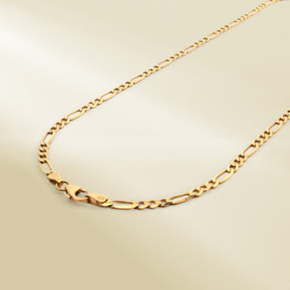 18K Yellow Gold Figaro Chain Necklace - Image 2