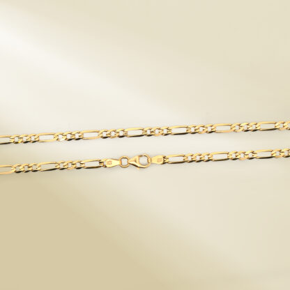 18K Yellow Gold Figaro Chain Necklace - Image 3