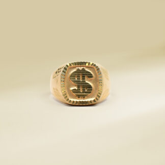 18K Yellow Gold Dollar Design Gents' Ring
