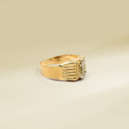 18K Two-Tone Anchor Design Gents' Ring - Image 2