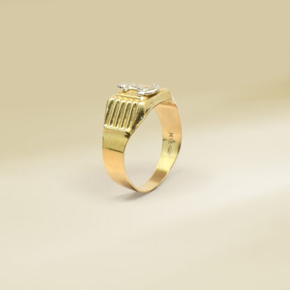 18K Two-Tone Anchor Design Gents' Ring - Image 3