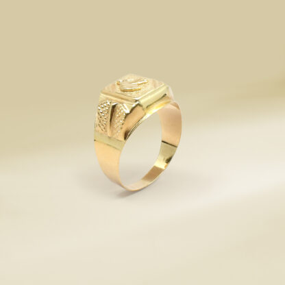 18K Yellow Gold Horse Design Gents' Ring - Image 3