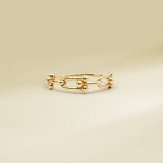 18K Yellow Gold Brand-Inspired Ladies' Ring