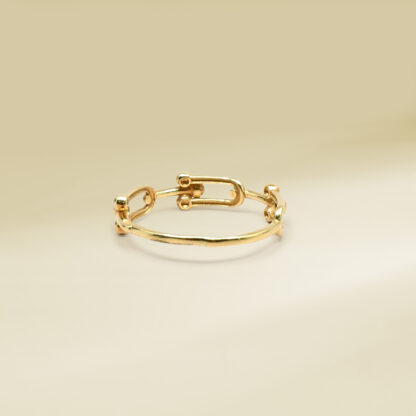 18K Yellow Gold Brand-Inspired Ladies' Ring - Image 3