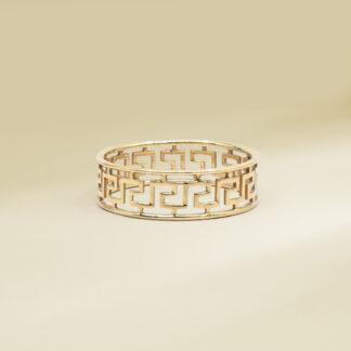 18K Yellow Gold Brand-Inspired Ladies' Ring
